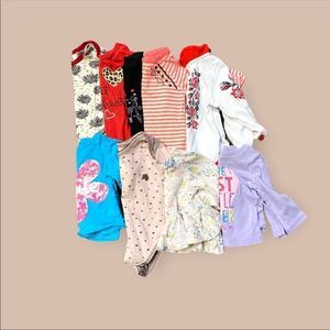 Baby Girl Shirt Lot (x9)